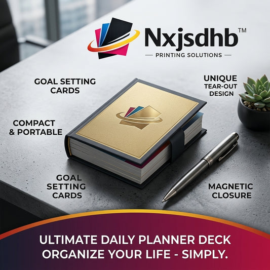 Nxjsdhb™ Ultimate Daily Planner Deck | Premium Goal Setting Cards with Magnetic Closure | Compact & Portable Tear-Out Daily Organizer for Productivity, Time Management & Life Planning